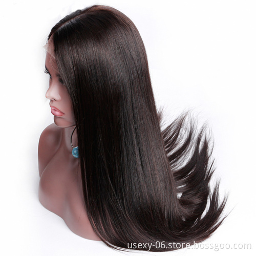 Wholesale Indian Unprocessed Raw Remy Lace Frontal Wig, Virgin Cuticle Aligned Peruvian Human Hair Front Lace Front Wigs